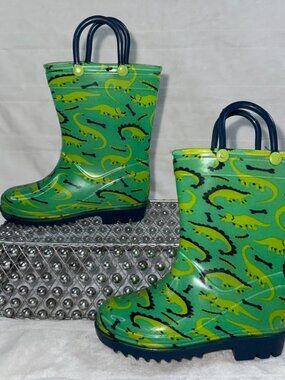 Lilly of New York Dinosaur Rain Boots Toddler Size 7